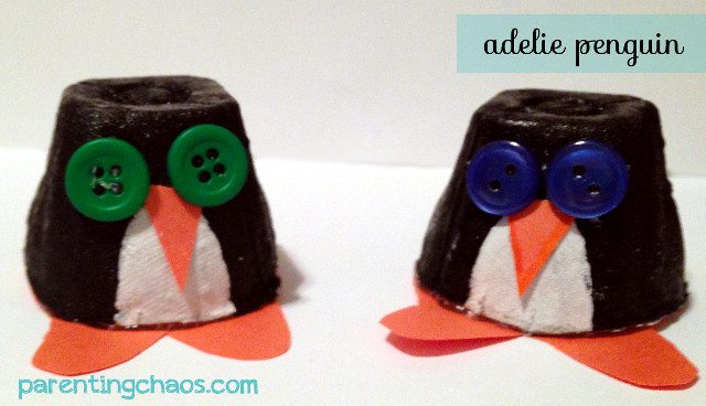 egg carton penguin craft for kids