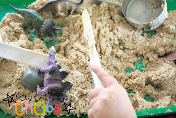 Dinosaur Dirt! Fun with Sand Foam!