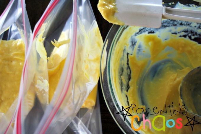 Adding Vanilla Pudding to Plastic Bags