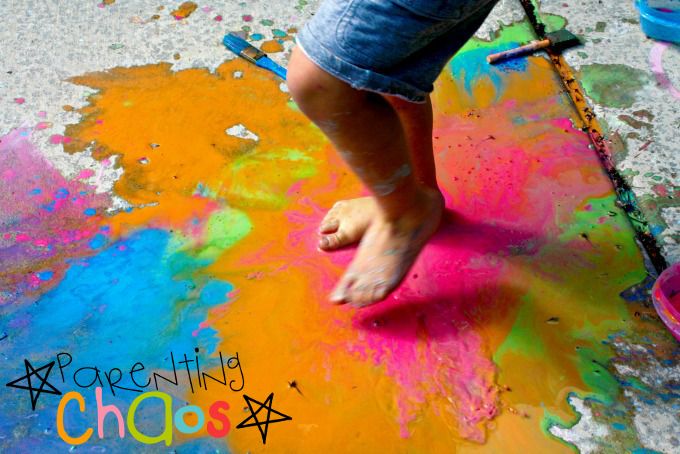 Puddle Jumping in Scented Sidewalk Chalk Paint