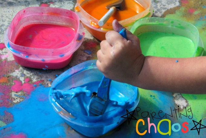 Color Mixing with Scented Sidewalk Chalk Paint