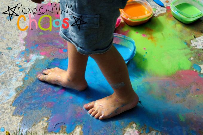 Stomping in Scented Sidewalk Chalk Paint