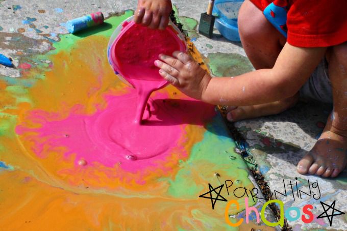 Pouring Scented Sidewalk Chalk Paint