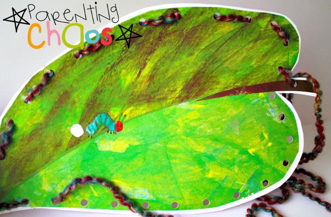 The Very Hungry Caterpillar DIY Lacing Cards --A Brilliantly Simple Way to Reuse Your Book Sleeves!