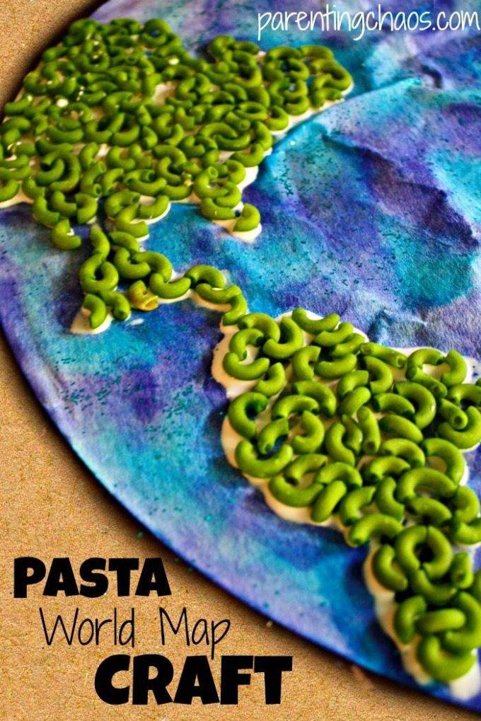 Pasta World Map Craft