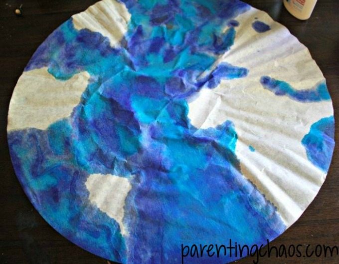 Painting a Pasta World Map Craft