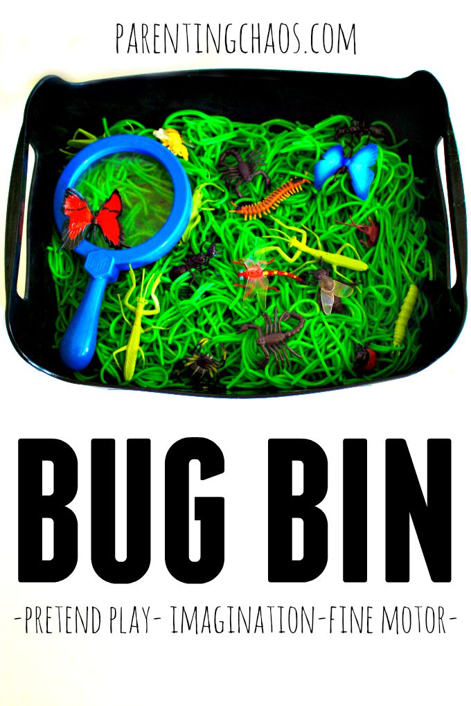 Bug Bin! A Simple Slimy Sensory Bin