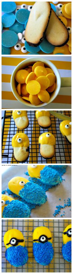 Easy Minion Cookies! No Baking Required!!