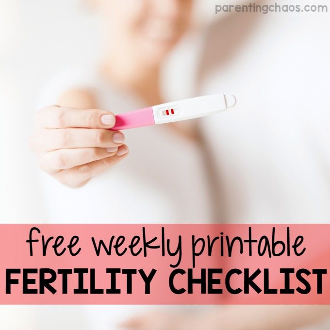 FREE Weekly Printable Fertility Checklist