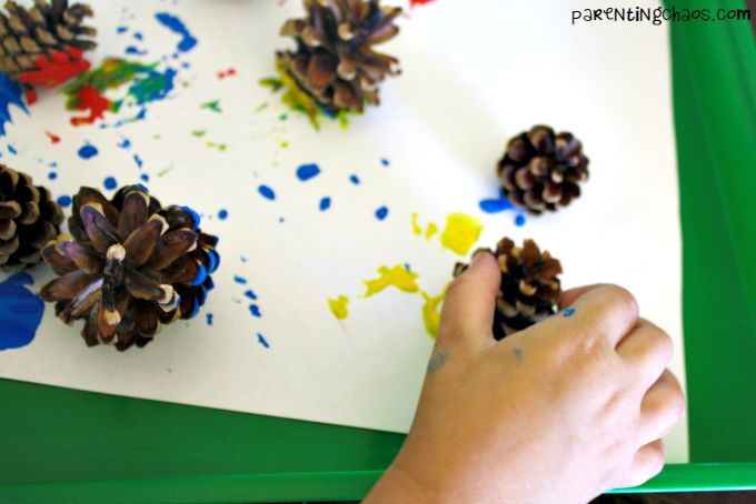 Painting with Pinecones