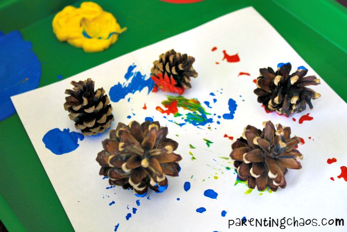 Painting with Pinecones