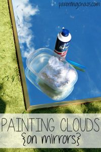 Shaving Cream Clouds on a Mirror