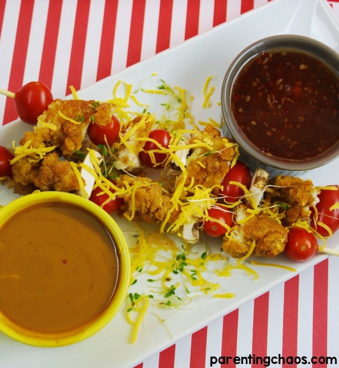 Kids will love these Easy Chicken Kabobs and secret Peanut Sauce!