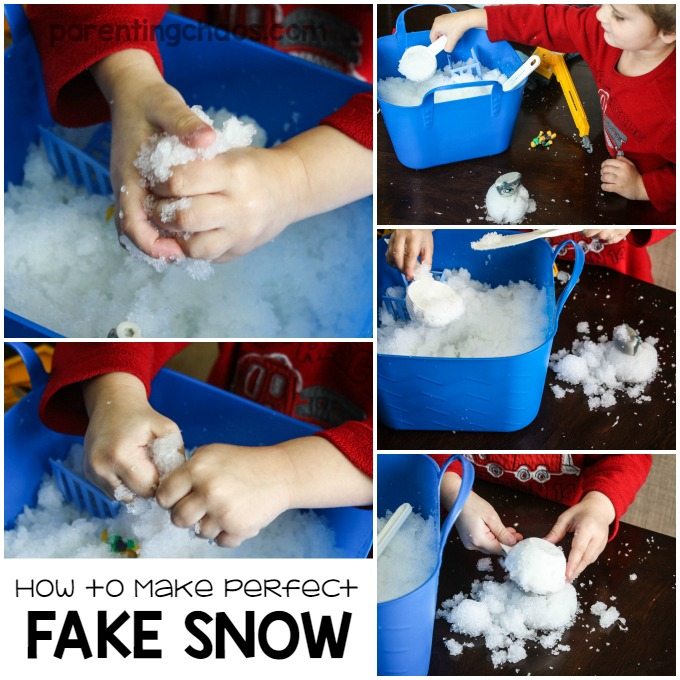 This DIY Snow recipe is a super simple way to make snow that will not melt. It is also a fun science experiment in absorbency!