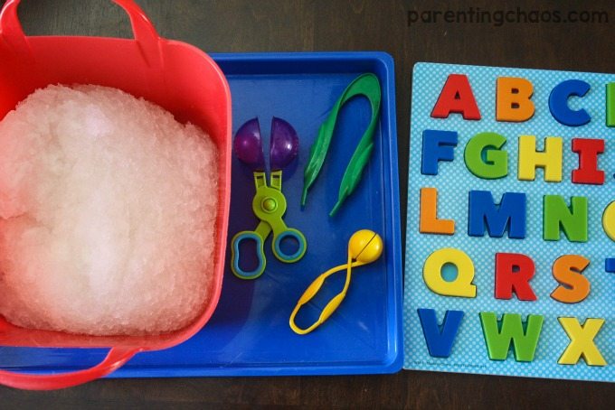 Kids will have a blast rescuing each letter of the alphabet with this letter recognition snow search!