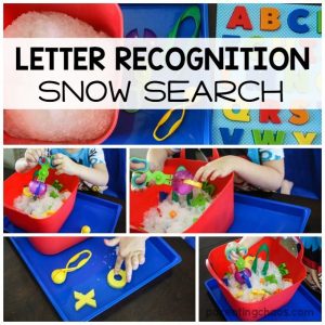 Kids will have a blast rescuing each letter of the alphabet with this letter recognition snow search!