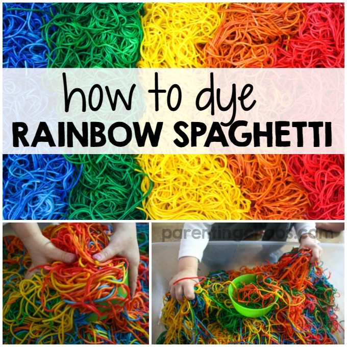 This is by far the best method I have found on How to Dye Rainbow Spaghetti for sensory play!
