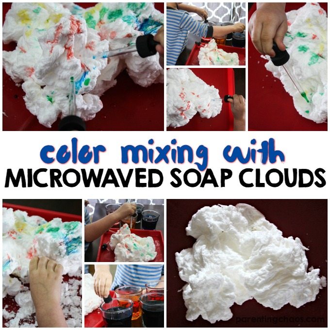 COLOR MIXING WITH MICROWAVED SOAP CLOUDS