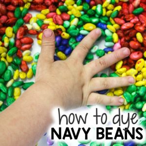 How to Color Rainbow Navy Beans for Sensory Play