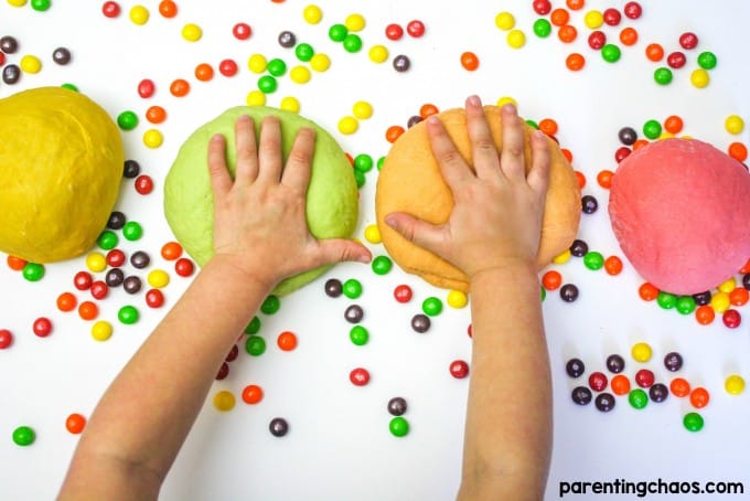 How to Make Skittles Playdough