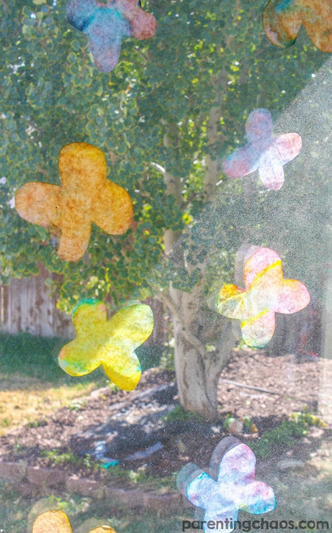 These Sun Catcher Butterflies are a quick and easy craft your child will love.