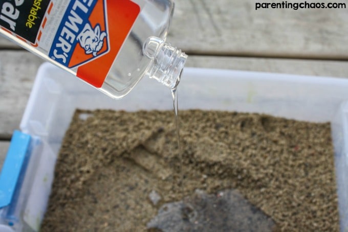 Homemade Sand Slime is a perfect summer sensory science activity.