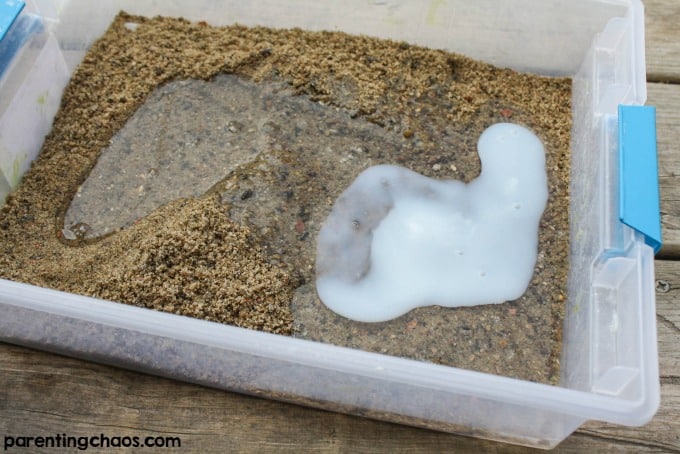 Homemade Sand Slime is a perfect summer sensory science activity.