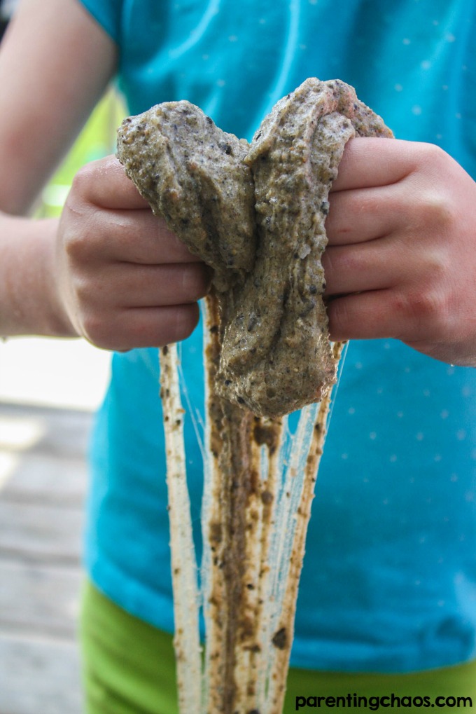Homemade Sand Slime is a perfect summer sensory science activity.
