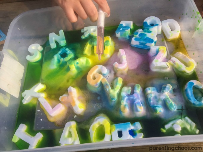 These Fizzy Fine Motor ABC's Ice Cubes were a fun way to cool down while working on our letter recognition.