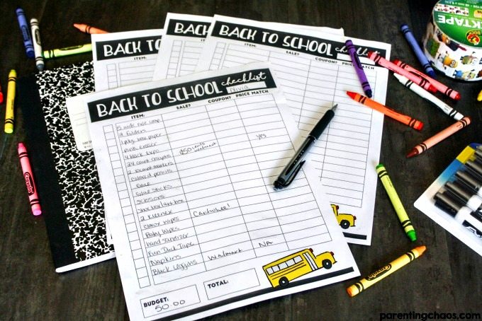 Using this printable I was able to do Back to School Shopping for under $20 per child!