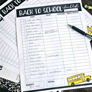 Using this printable I was able to do Back to School Shopping for under $20 per child!