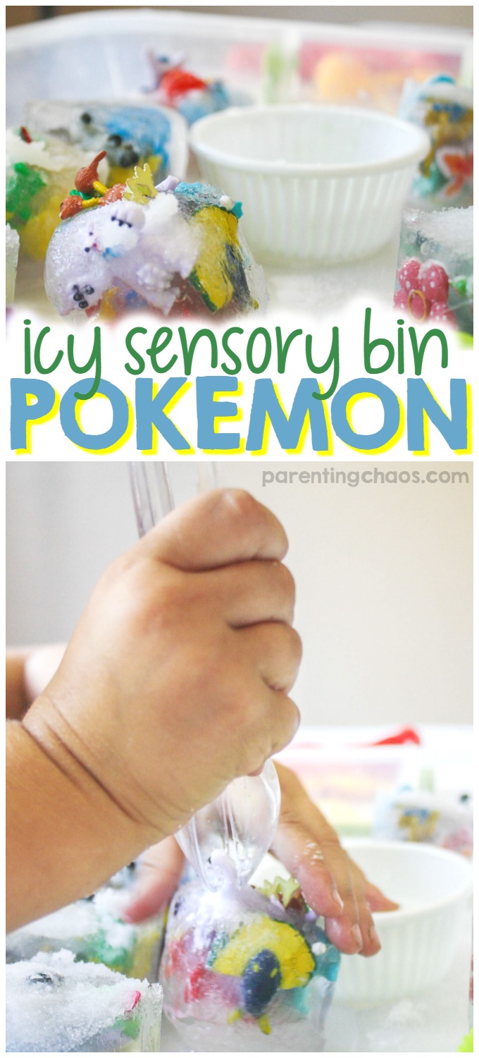 Kids will have a blast freeing their Pokémon friends in this Icy Pokémon Sensory Bin
