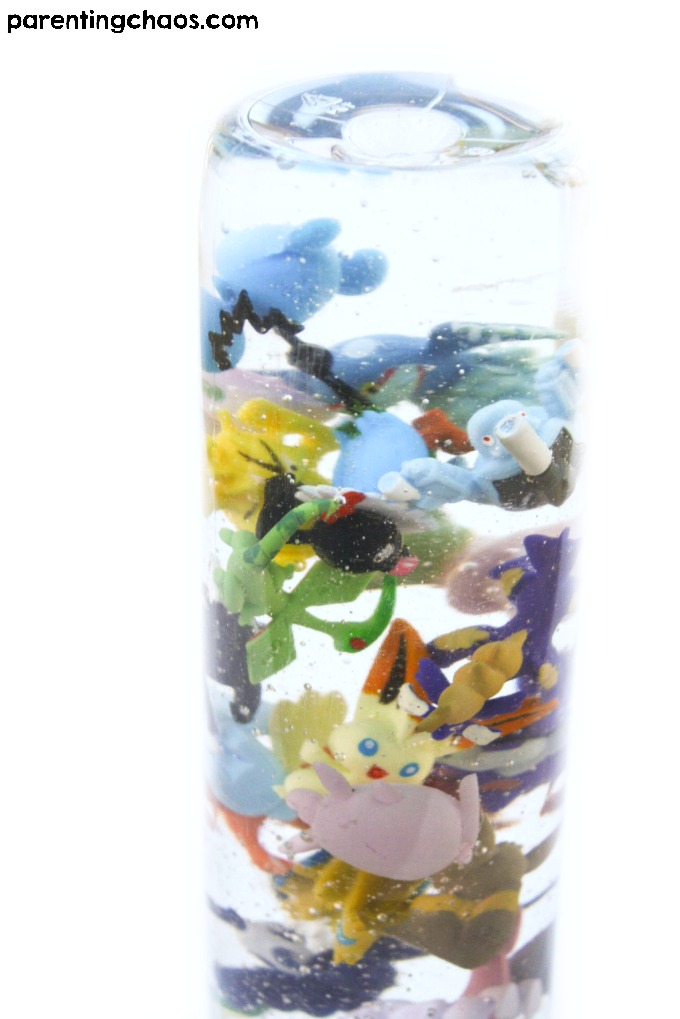 Create your own Pokémon sensory bottles for fun way to calm down for kids. These would even be great for I-Spy!
