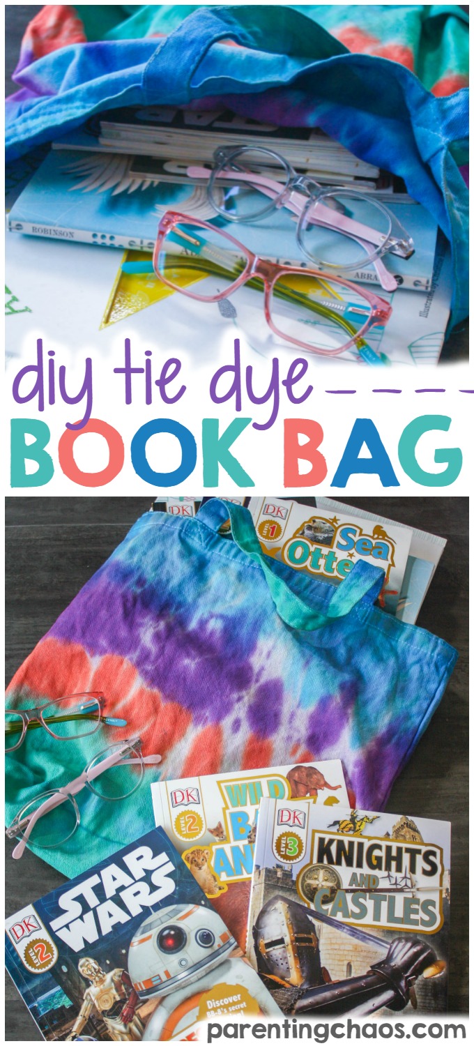 These DIY Tie Dye Book Bags are adorable!