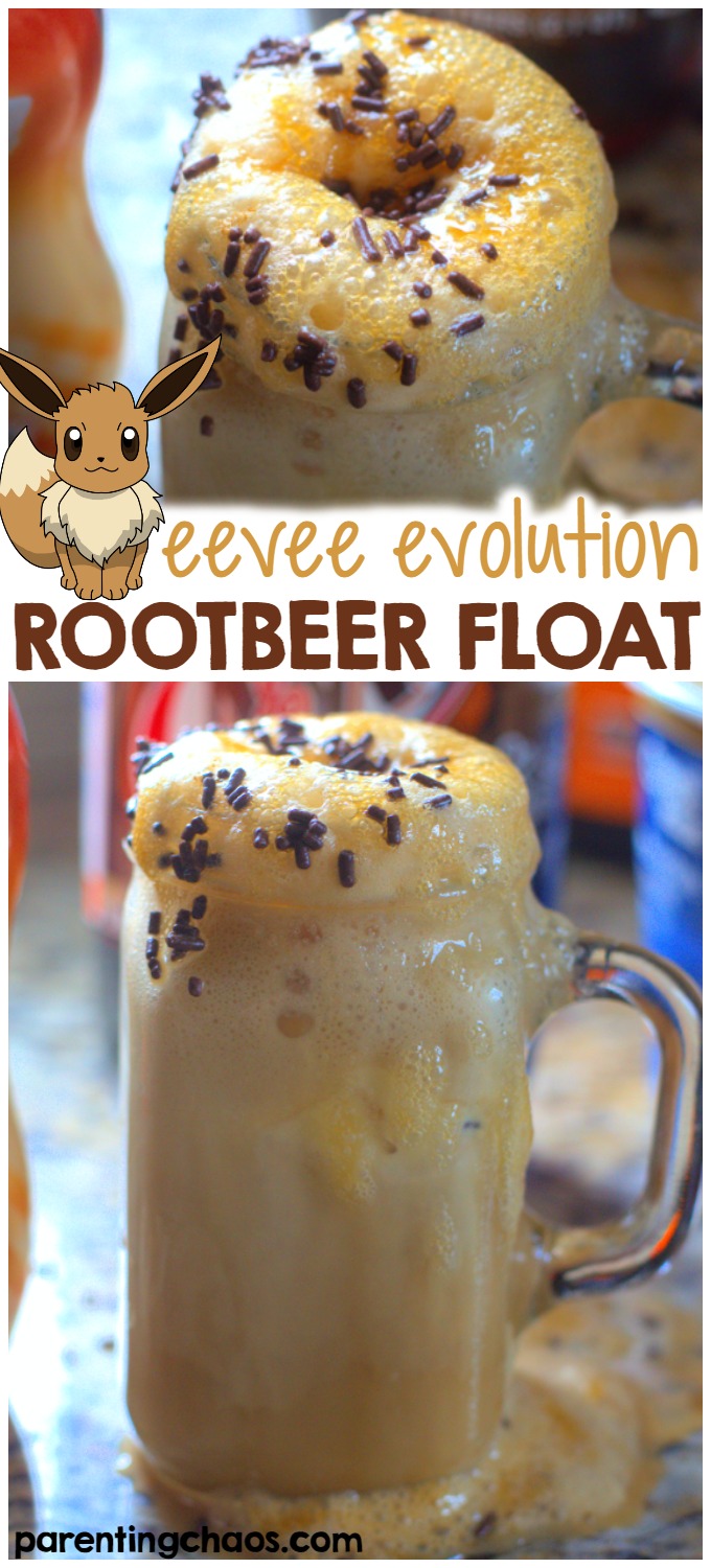 For all you Pokémon fans that love root beer, I have a yummy Eevee Pokémon drink for kids to sip and enjoy!