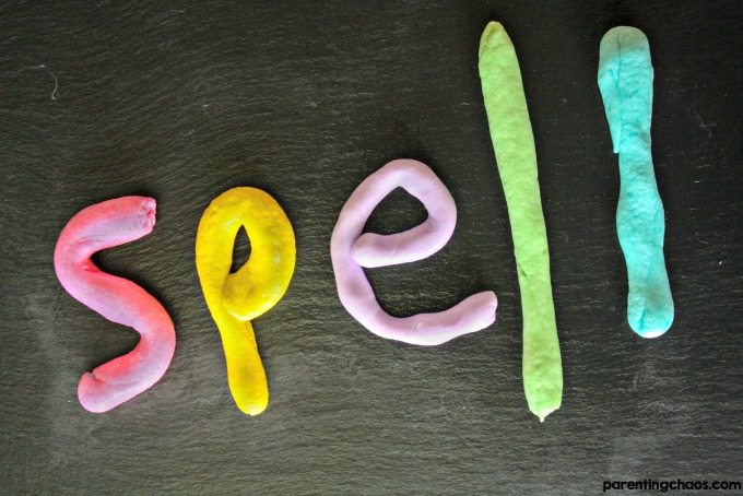 Spelling with Play Dough is a fun way to help kids grasp the spelling of words easier.