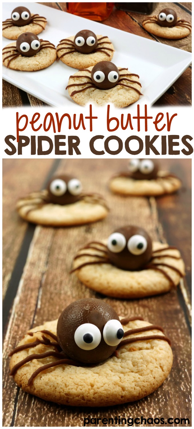 If you have a huge peanut butter nut in your house, they are going to love these peanut butter spider cookies. These are so yummy and fun!