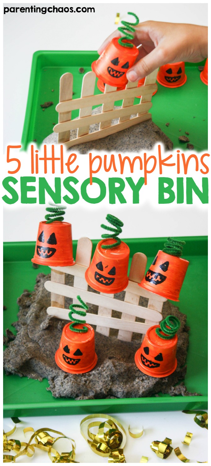 5 Little Pumpkins Sensory Bin