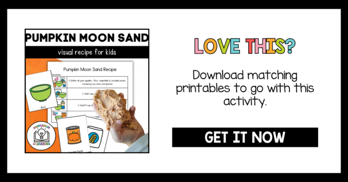 Pumpkin moon sand visual recipe printable pack