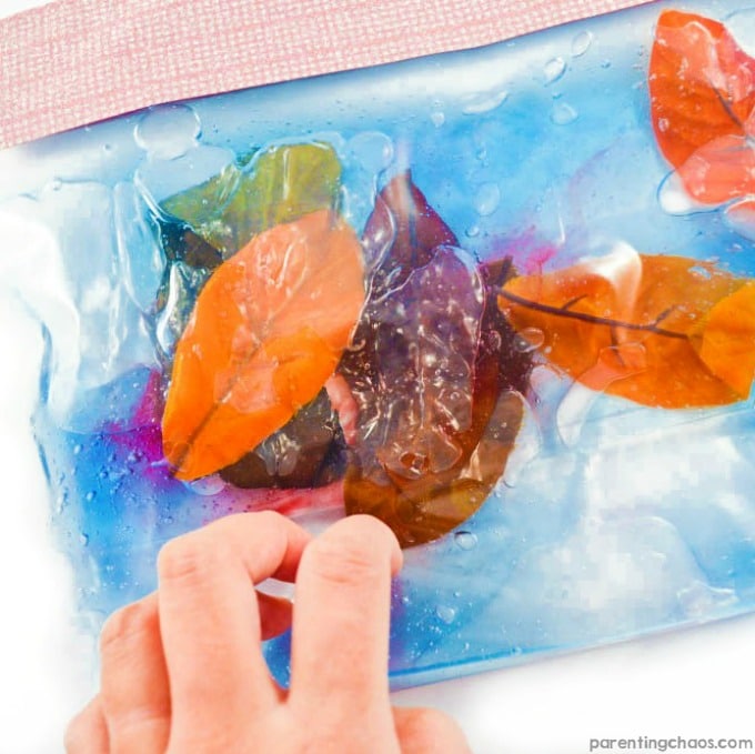 Fall Leaves Squish Bags for Kids