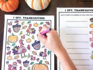 Free Thanksgiving I-Spy Printable Game for Kids