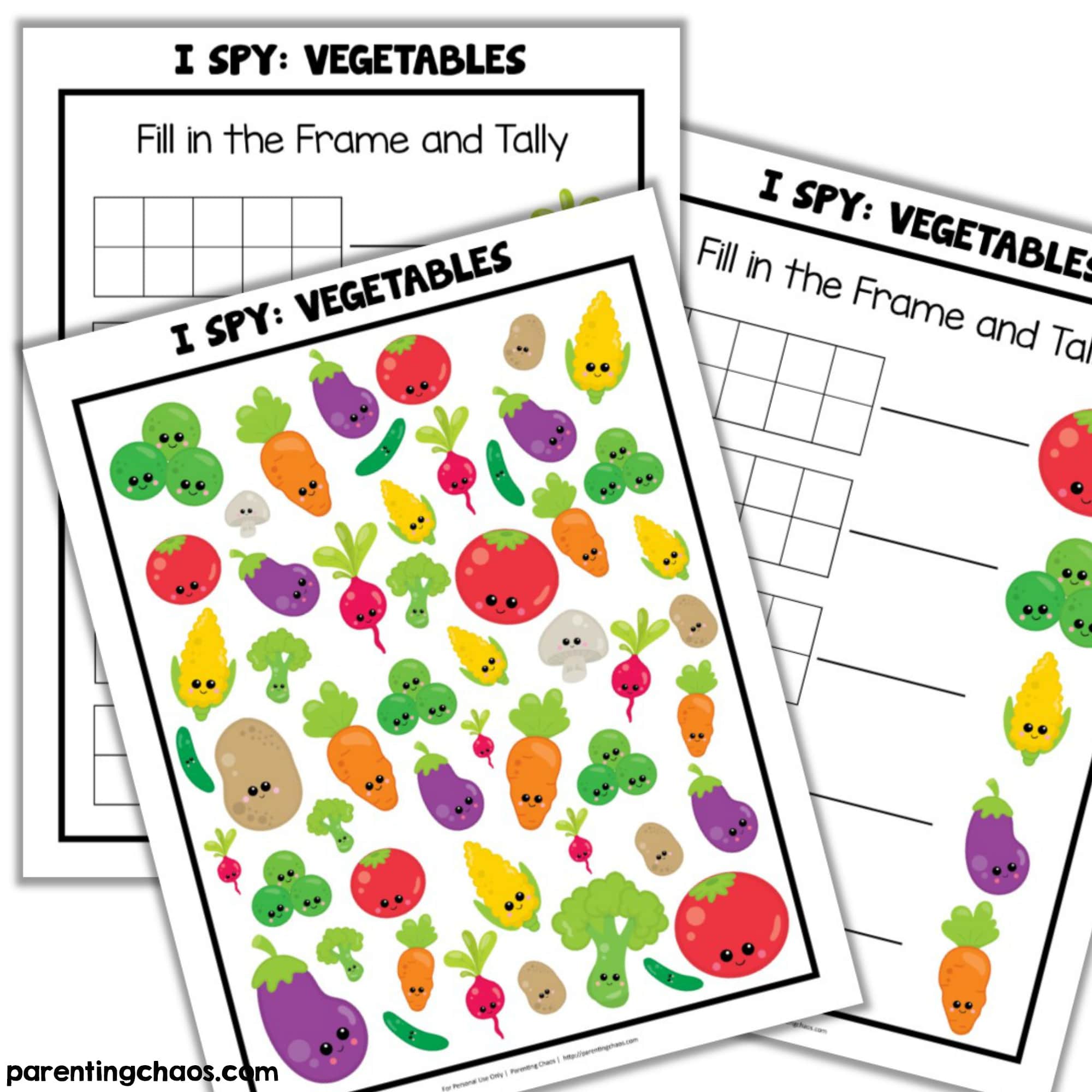 Vegetable I Spy Printable Game