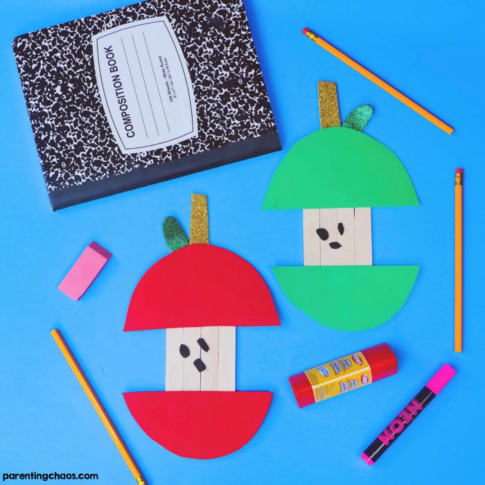Easy Popsicle Stick Apple Core Craft ⋆ Parenting Chaos
