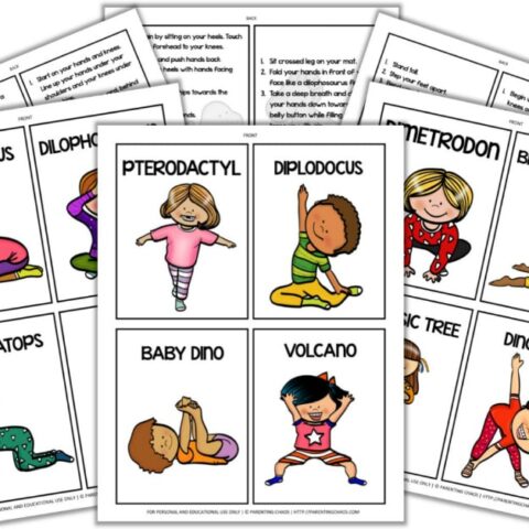 Dinosaur Yoga Kids Printable