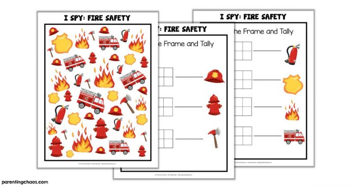 Printable Fire Safety I Spy Game for Kids