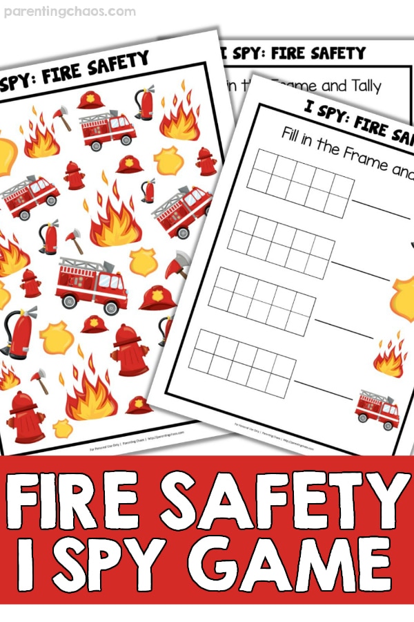Printable Fire Safety I Spy Game for Kids