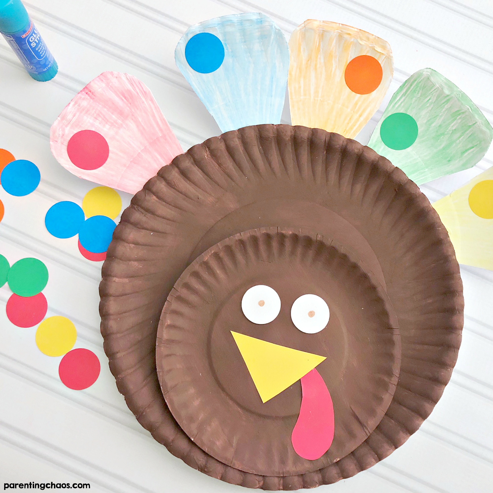 Color Matching Paper Plate Turkey Craft for Preschoolers