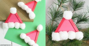 Santa Hat Popsicle Stick Ornament for Christmas