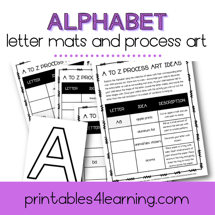 Letter Mats with Process Art Mini Book