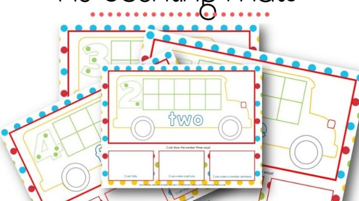 Image for 1-10 School Bus Counting Mats | Tens Frame, Tally, and Array